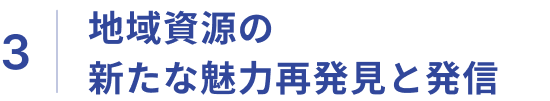 3：地域資源の新たな魅力再発見と発信​